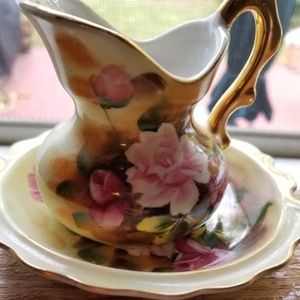 Miniature creamer pitcher & saucer